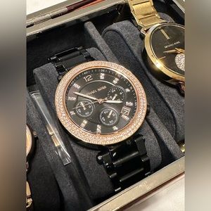 Women’s Michael Kors watch - black and rose gold